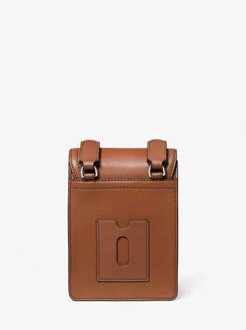 MK Varick Leather Smartphone Crossbody Bag