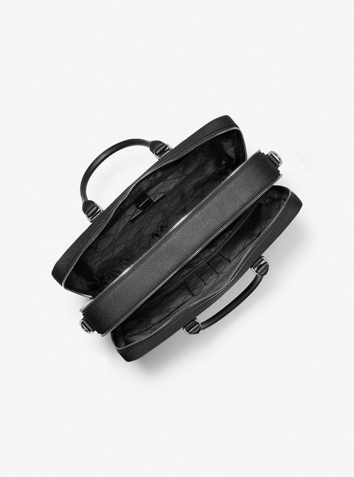 Hudson Logo and Leather Double-Gusset Briefcase BLACK MICHAEL KORS — Фото, Картинка BAG❤BAG Купить оригинал Украина, Киев, Житомир, Львов, Одесса ❤bag-bag.com.ua