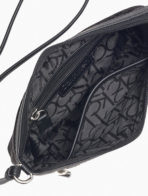 Monogram Logo Jacquard Shoulder Zip Bag BLACK Calvin Klein — Фото, Картинка BAG❤BAG Купить оригинал Украина, Киев, Житомир, Львов, Одесса ❤bag-bag.com.ua