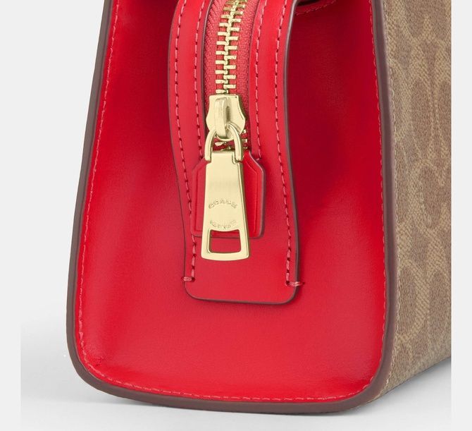 COACH Gia Crossbody Bag In Signature Canvas Im / Tan / Carnation CCK77 &mdash; фото 7 из 7