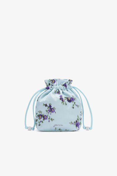 GANNI Pouch in Printed Nylon Iced aqua B3010280 &mdash; фото 1 из 3