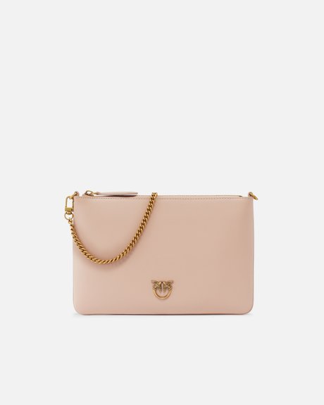 Classic Flat Love Bag Simply PINK / DUSTY PINK-ANTIQUE GOLD Pinko — Фото, Картинка BAG❤BAG Придбати оригінал Україна, Київ, Житомир, Львів, Одеса ❤bag-bag.com.ua