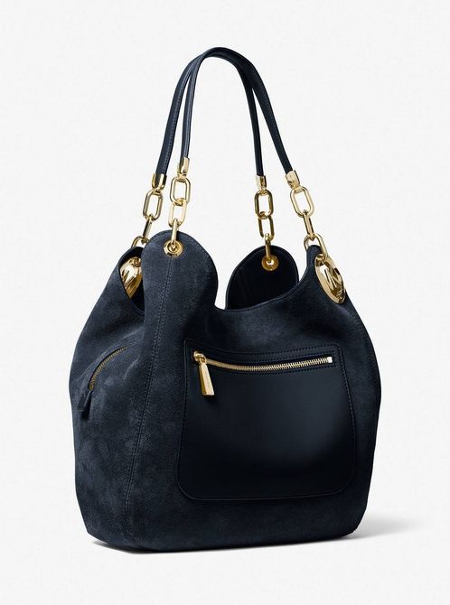 MICHAEL KORS Lillie Large Suede Shoulder Bag DRESS BLUES 30F3G0LE3S &mdash; фото 3 з 4