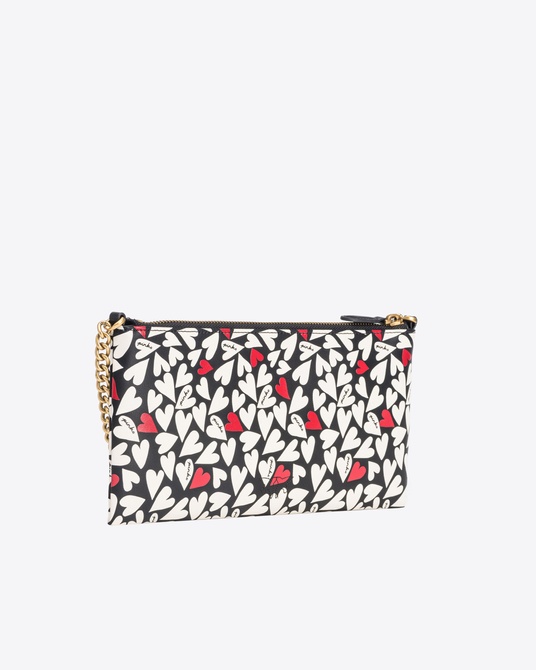 Horizontal Flat Bag with heart print GOLD Pinko — Фото, Картинка BAG❤BAG Придбати оригінал Україна, Київ, Житомир, Львів, Одеса ❤bag-bag.com.ua