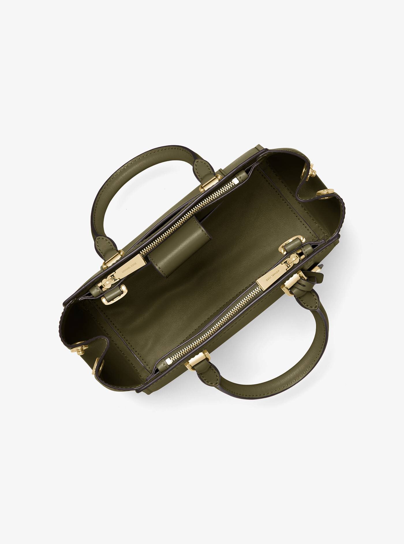 benning medium leather and logo satchel