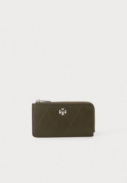 Tory Burch Charlie Quilted Zip Card Case Wallet Khaki 186054-325-325 &mdash; фото 1 из 4