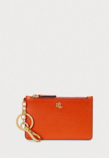RALPH LAUREN Leather Zip Card Case Wallet ORANGE 432876731-024 &mdash; фото 1 из 2