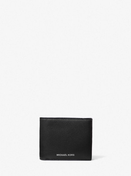 Cooper Pebbled Leather Billfold Wallet With Passcase BLACK MICHAEL KORS — Фото, Картинка BAG❤BAG Купить оригинал Украина, Киев, Житомир, Львов, Одесса ❤bag-bag.com.ua