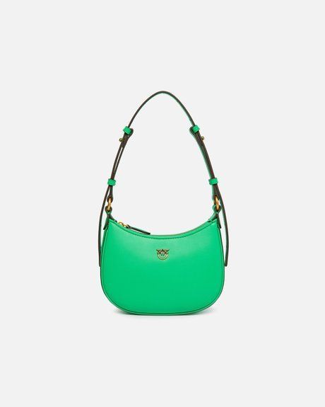 Pinko Half Moon baby leather shoulder bag GREEN 103538A0F1-U59Q &mdash; фото 1 из 4