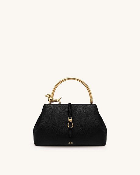JW PEI Bruna Dachshund Metal Handle Top Handle Bag BLACK BG143247JWP &mdash; фото 1 з 2