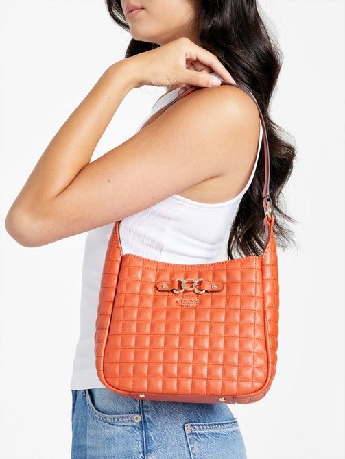 GUESS Nadira Quilted Hobo Bag ORANGE 14887040 &mdash; фото 2 з 5