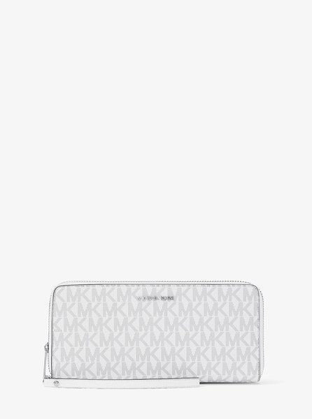 MICHAEL KORS Jet Set Large Signature Logo Continental Wallet OPTIC WHITE 35S4STVE7B &mdash; фото 1 из 3