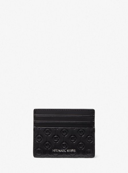 Hudson Logo Embossed Leather Tall Card Case BLACK MICHAEL KORS — Фото, Картинка BAG❤BAG Купить оригинал Украина, Киев, Житомир, Львов, Одесса ❤bag-bag.com.ua