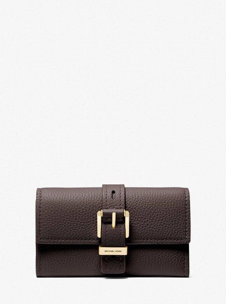 MICHAEL KORS Nolita Medium Pebbled Leather Tri-Fold Wallet CHOCOLATE 32F4GY5E8L &mdash; фото 1 из 2