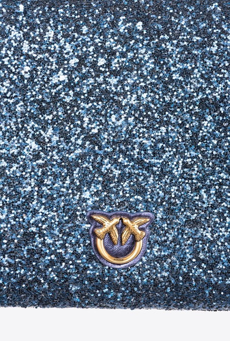 Glittery Classic Flat Love Bag CLEMATIS BLUE-ANTIQUE GOLD Pinko — Фото, Картинка BAG❤BAG Купить оригинал Украина, Киев, Житомир, Львов, Одесса ❤bag-bag.com.ua