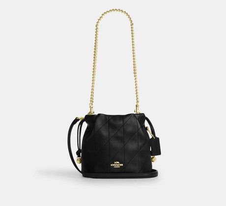 COACH Faye Mini Drawstring Bag With Quilting GOLD / BLACK CDB69 &mdash; фото 1 из 11