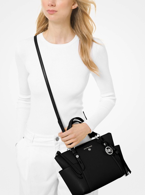 Sullivan Small Saffiano Leather Top-Zip Tote Bag BLACK MICHAEL KORS — Фото, Картинка BAG❤BAG Купить оригинал Украина, Киев, Житомир, Львов, Одесса ❤bag-bag.com.ua