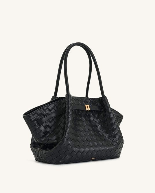 JW PEI Hana Medium Weave Texture Tote Bag BLACK BG119200JWP &mdash; фото 3 из 5