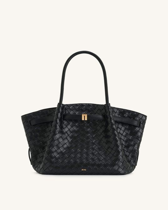 JW PEI Hana Medium Weave Texture Tote Bag BLACK BG119200JWP &mdash; фото 2 из 5