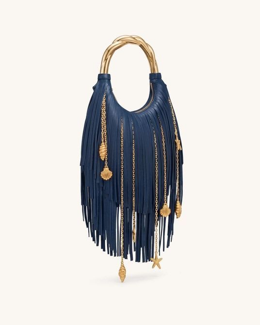 JW PEI Chloe Metal Handle Fringe Top Handbag Navy Blue BG148464JWP &mdash; фото 3 из 3