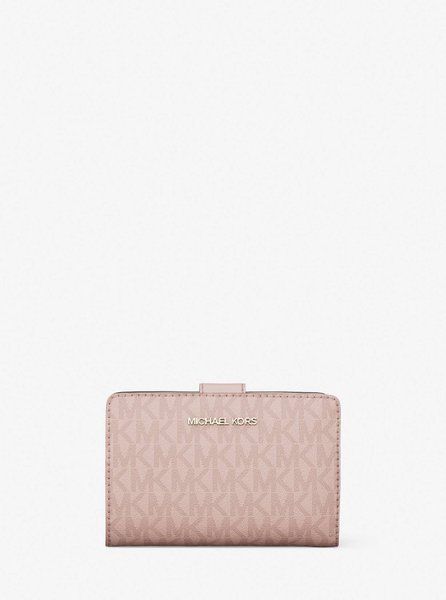 MICHAEL KORS Jet Set Medium Signature Logo Bi-Fold Wallet POWDER BLUSH 35S3GTVF6O &mdash; фото 1 из 5
