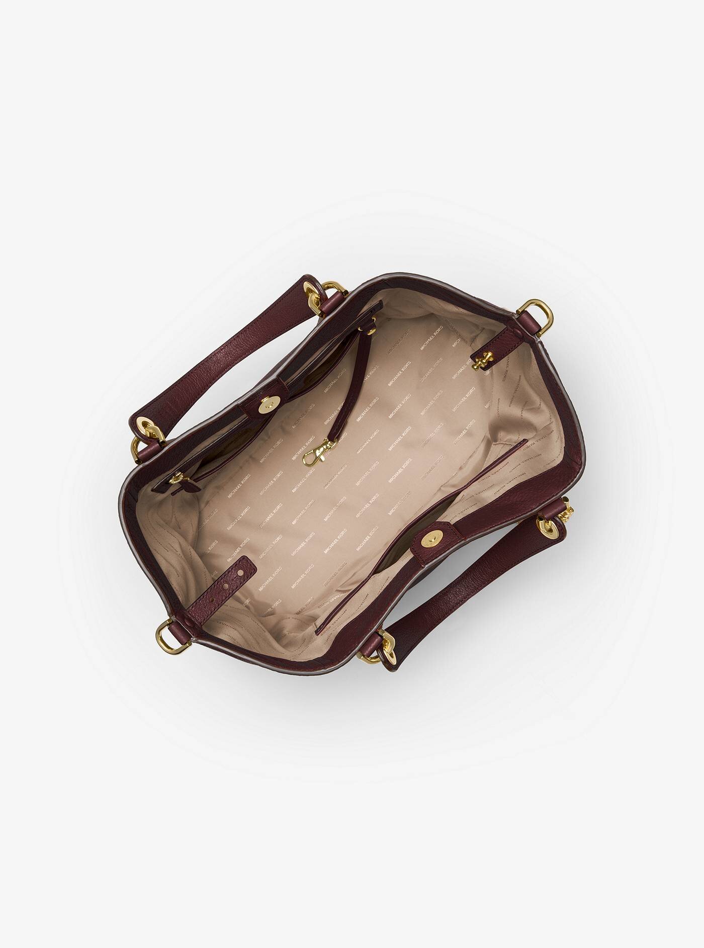 michael kors brooklyn large leather satchel