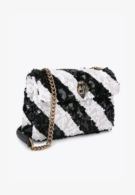 Kurt Geiger London Sequins Medium Kensington Cross Body Bag Blk White Blk White BG122346KGL &mdash; фото 5 з 6