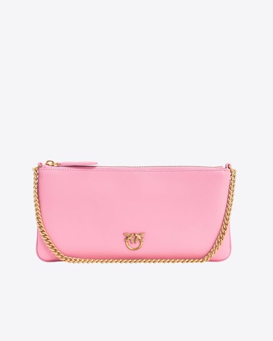 Horizontal Flat Bag in leather MARINE PINK-ANTIQUE GOLD Pinko — Фото, Картинка BAG❤BAG Купить оригинал Украина, Киев, Житомир, Львов, Одесса ❤bag-bag.com.ua