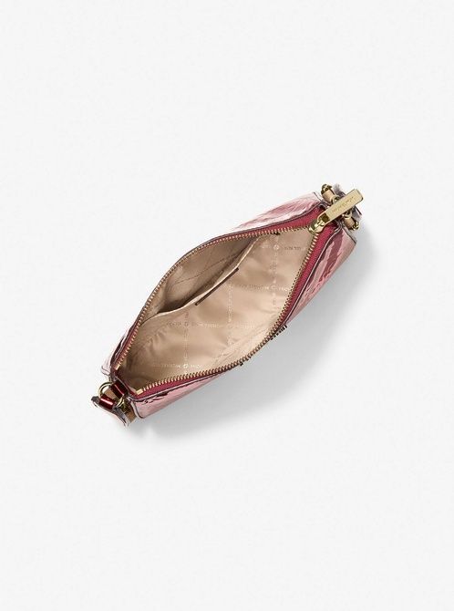 MICHAEL KORS Jet Set Small Metallic Logo Debossed Crossbody Bag with Case for Apple Airpods Pro&reg; CHERRY 35F5GTVC1O &mdash; фото 2 из 4