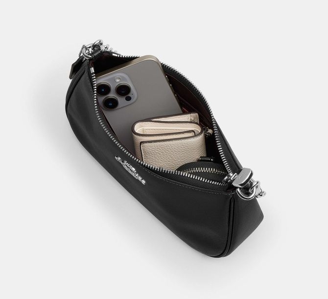 COACH Teri Shoulder Bag With Pouch SILVER / BLACK CCD78 &mdash; фото 8 из 10