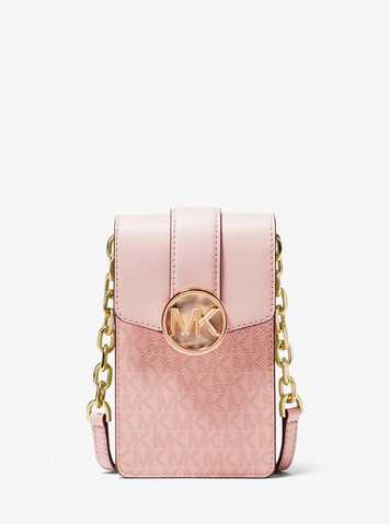 Michael Kors MICHAEL KORS Carmen Small Logo Smartphone Crossbody Bag (Dake  Powder Blush) 35S2GNMC5B-dkpwd