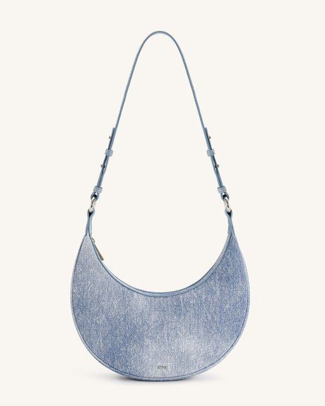 JW PEI Carly Denim Embossed Saddle Bag BLUE BG78398JWP &mdash; фото 1 из 4