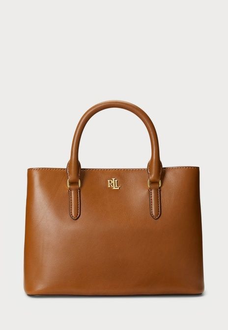 RALPH LAUREN Leather Small Marcy Satchel Handbag Brown BROWN 431876725-005 &mdash; фото 2 из 15