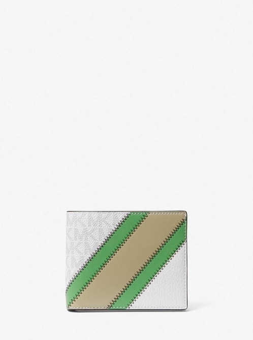 Logo and Faux Leather Stripe Wallet With Passcase Gift Set PALM GREEN MICHAEL KORS — Фото, Картинка BAG❤BAG Купить оригинал Украина, Киев, Житомир, Львов, Одесса ❤bag-bag.com.ua