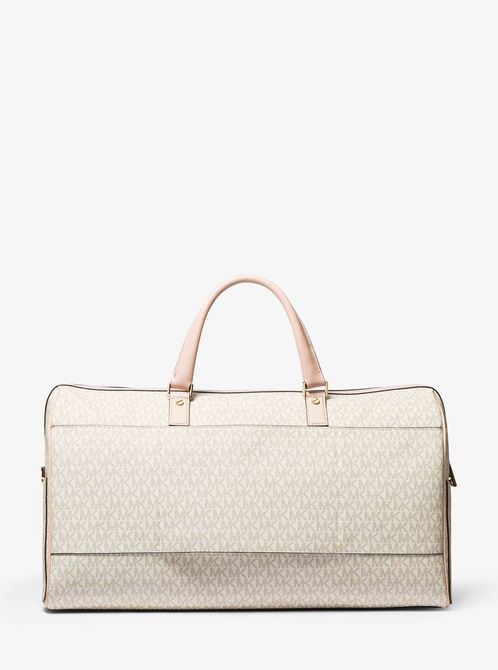 MICHAEL KORS Bedford Travel Extra-Large Logo Stripe Weekender Bag VANILLA / SOFT PINK 30F9G07U4B &mdash; фото 5 из 7