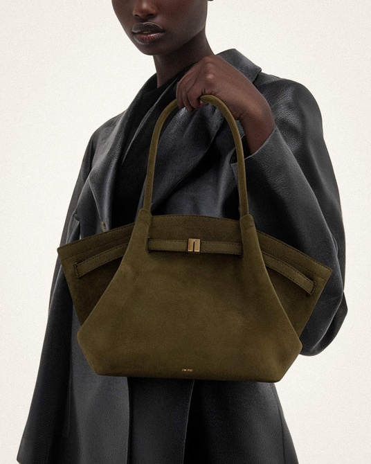 Hana Medium Faux Suede Tote Bag DARK OLIVE JW PEI — Фото, Картинка BAG❤BAG Купить оригинал Украина, Киев, Житомир, Львов, Одесса ❤bag-bag.com.ua