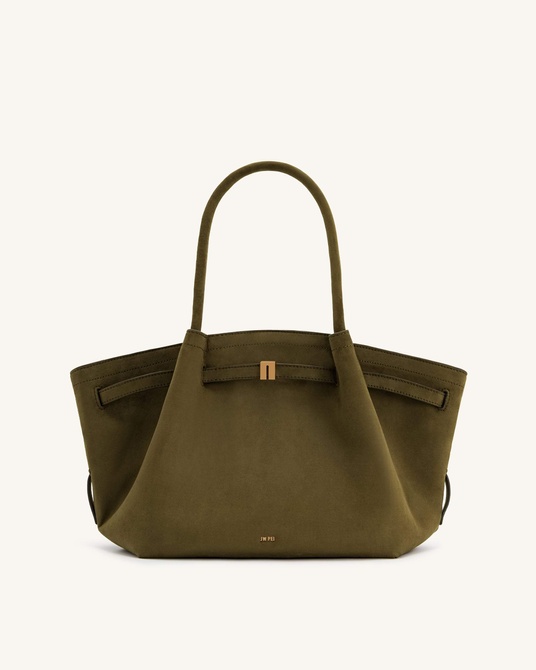 Hana Medium Faux Suede Tote Bag DARK OLIVE JW PEI — Фото, Картинка BAG❤BAG Придбати оригінал Україна, Київ, Житомир, Львів, Одеса ❤bag-bag.com.ua