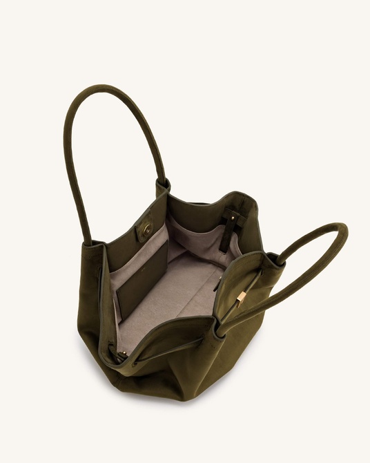 Hana Medium Faux Suede Tote Bag DARK OLIVE JW PEI — Фото, Картинка BAG❤BAG Придбати оригінал Україна, Київ, Житомир, Львів, Одеса ❤bag-bag.com.ua