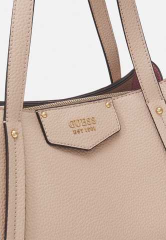 GUESS Eco Brenton Girlfriend Satchel, Almond: Handbags