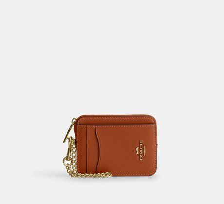 COACH Zip Card Case Im / Amber Brown CCV89 &mdash; фото 1 из 2