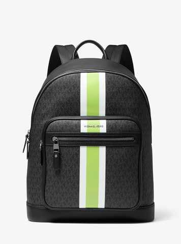 Michael Kors Hudson Logo Stripe Backpack - Limeade