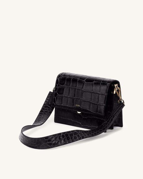 JW PEI Mini Flap Crossbody Black croc BG60677JWP &mdash; фото 1 из 7