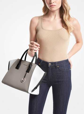 Michael Kors - Avril Small Pebble Leather Top Zip Satchel