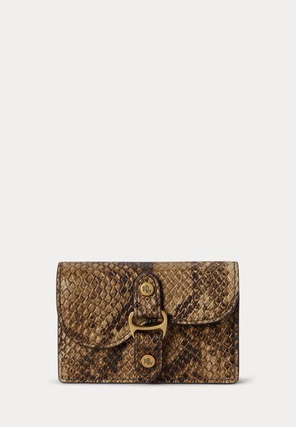 RALPH LAUREN Python Embossed Small Tasha Card Case Wallet Tan multi 432P15689-001 &mdash; фото 1 из 3