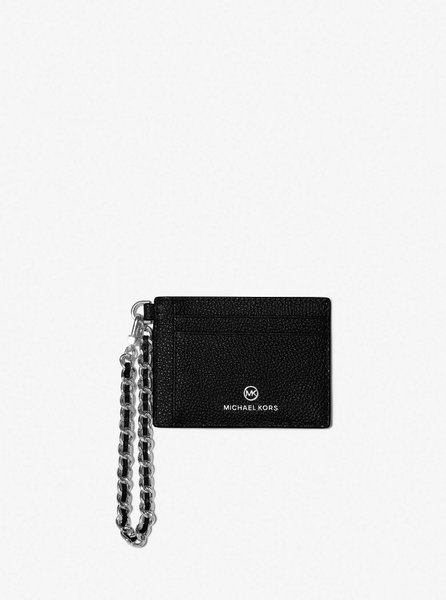 Small Pebbled Leather Chain Card Case BLACK MICHAEL KORS — Фото, Картинка BAG❤BAG Купить оригинал Украина, Киев, Житомир, Львов, Одесса ❤bag-bag.com.ua