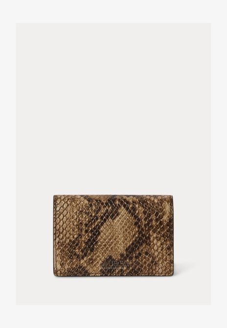RALPH LAUREN Python Embossed Small Tasha Card Case Wallet Tan multi 432P15689-001 &mdash; фото 2 из 3