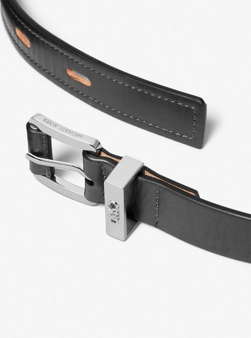 MICHAEL KORS Cutout Leather Blend Belt Black / Silver MKWB528995 &mdash; фото 2 з 2