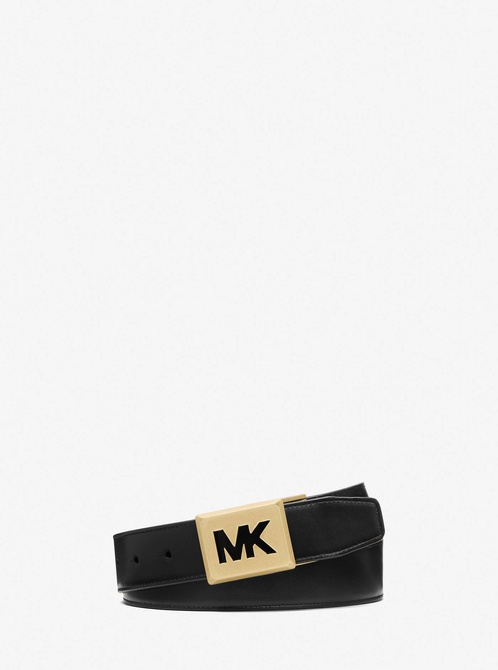 Leather Logo-Buckle Belt Luggage / Black MICHAEL KORS — Фото, Картинка BAG❤BAG Купить оригинал Украина, Киев, Житомир, Львов, Одесса ❤bag-bag.com.ua