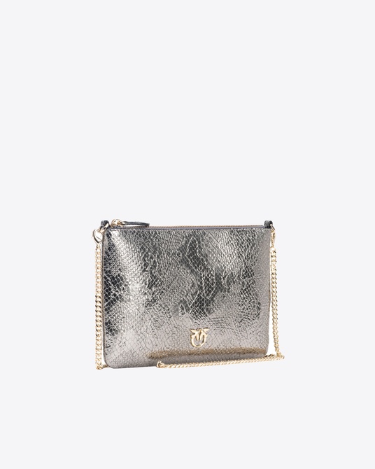 PINKO Galleria punched reptile-print Classic Flat Love Bag GOLD Pinko — Фото, Картинка BAG❤BAG Придбати оригінал Україна, Київ, Житомир, Львів, Одеса ❤bag-bag.com.ua