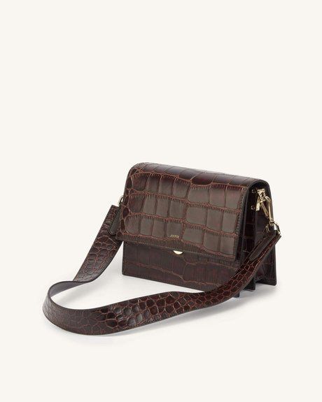 JW PEI Mini Flap Crossbody Brown Croc BG60679JWP &mdash; фото 1 из 9